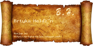 Brtyka Helén névjegykártya